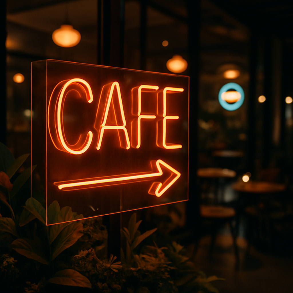 Neon Sign untuk Cafe