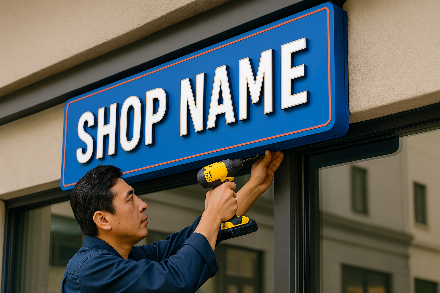 Cara Memasang Shop Sign