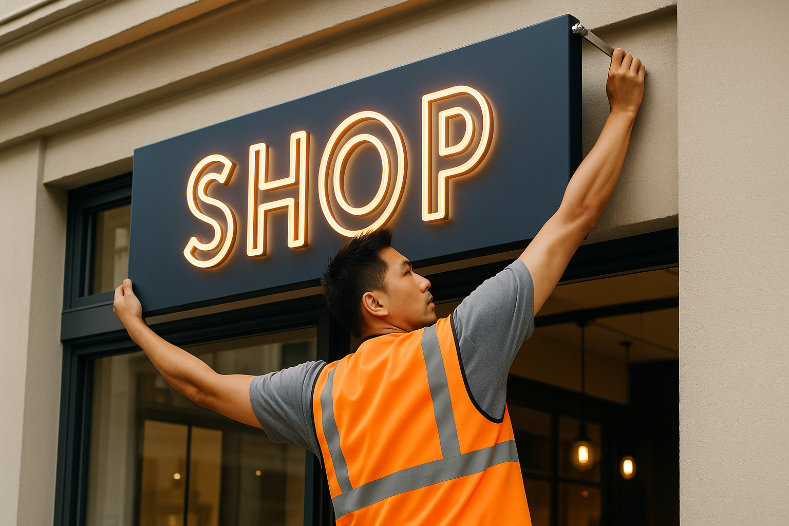 Cara Memasang Shop Sign