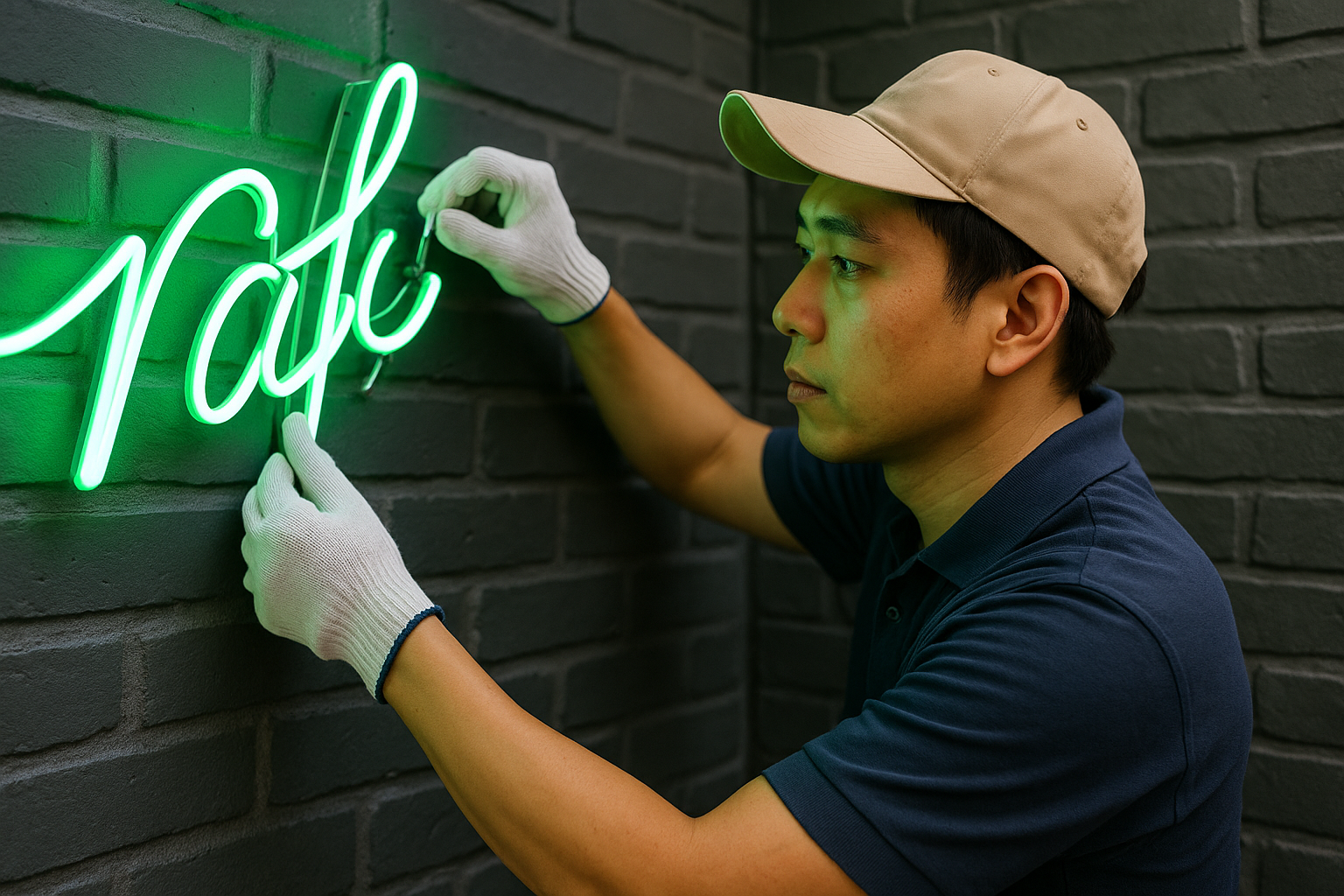 Teknik Cara Pemasangan Neon Sign di Dinding Café dan Restoran