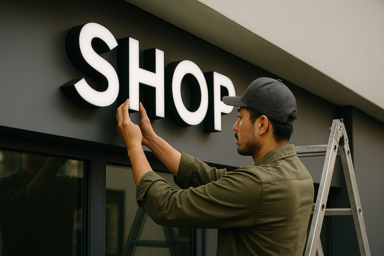 Cara Memasang Shop Sign