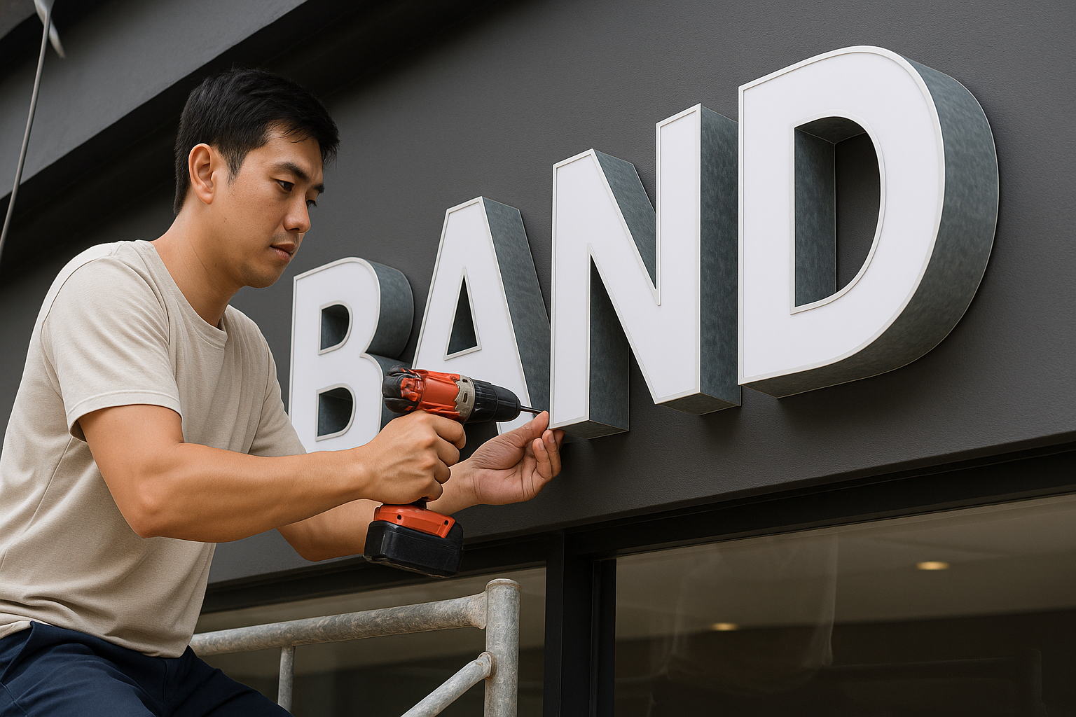 Tips Cara Pasang Huruf Timbul Galvanis untuk Outdoor Branding