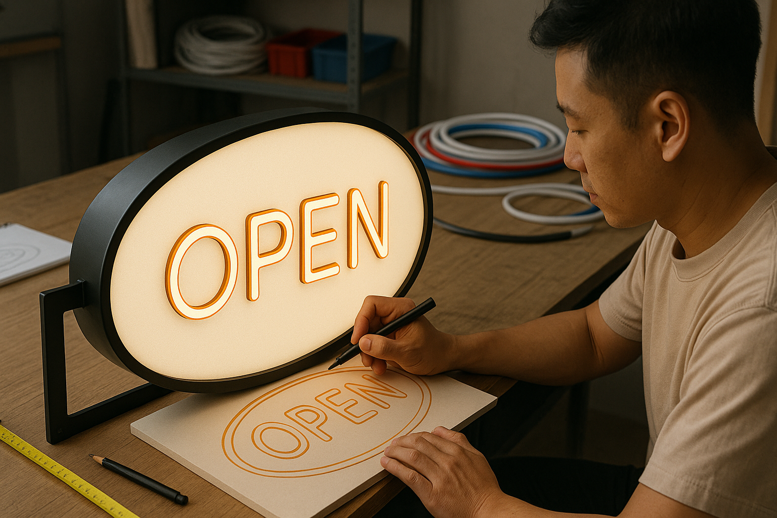 Tips Mendesain Neonsign Oval